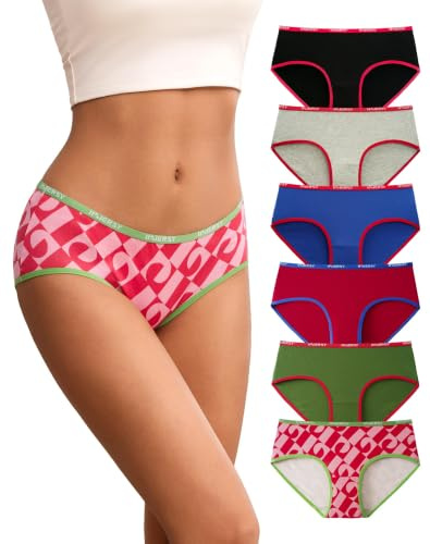 INNERSY Culotte Femme Coton Stretch Slip Taille Midi Sous Vêtement Lot de 6 | Culottes Hipster Classiques, Shorty Doux, Confort pour Sport et Quotidien, Entrejambe 100% Coton Respirant, Sans Étiquette