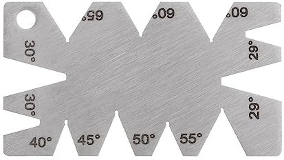 QUARKZMAN Tornillo Rosca Calibre Corte Ángulo Calibre Plantilla 29°-65° Inoxidable Acero Tornos MediciónHerramienta, 1,2 mm Grosor