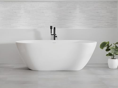 BADLAND Freistehende Badewanne Exclusive Acryl ASGER 170x75 Acryl mit Ablauf Klick-Klack