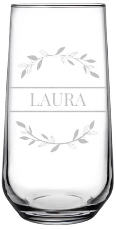 polar-effekt Longdrink Cocktailglas 470 ml mit personalisierter Gravur - Trinkglas BPA-Frei mit Namen - Geschenk zum Geburtstag - ideal für Wasser, Saft und Drinks