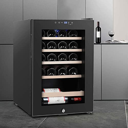 MOLVUS Réfrigérateur à vin à température constante à Porte Unique, Armoire à vin indépendante avec Panneau de Commande Intelligent et Porte vitrée, Armoire à vin avec Espace réfrigérateur 5-22℃