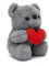 Umllpet Teddy Plüschbär mit Herz Rot, Teddy mit Liebe, Teddybär Plüschteddy Kuscheltier Schmusetier, Stofftier Teddy, Teddy mit Herz für Mama, Kinder, Mädchen, Geburtstag, Valentinstag (Hellgrau)