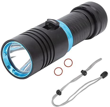5000lm Dykficklampan, Oändligt Dimbar LED - för Undervattensfotografering, Vattentät Till 100 M, Ett Brett Utbud Av Applicering med Lanyard för Fiske, Jakt, Räddning, Camping