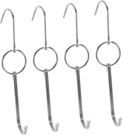TOYANDONA Lot De 4 Crochets pour Barbecue D'Extérieur Accessoires pour À Crochet pour Nageoires À Viande Crochets Doubles Accessoires De Cuisine Crochet pour Canard Rôti