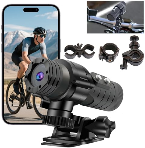 OBEST Cámara de Acción Mini Cámara para Casco, Moto Grabadora para Exteriores Impermeable Cámara de Acción HD 1080p Cámara Deportiva para Ciclismo Vlog Diario