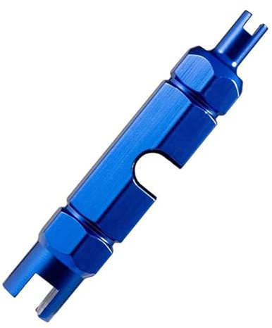Herramienta para Extraer el Núcleo de la Válvula, Extractor de Núcleo de Válvula, Herramienta para Reparar de Bicicleta para Cámaras Presta/Schrader, Llave de Desmontaje para Bicicletas (Azul)