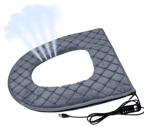 Dayysiuy Siège De Toilette Chauffant USB,Chauffant Réglable 5 Niveaux,Siège de Toilette avec Minuterie - Design Branché pour Salle De Bain Hiver Matin Appartement Hôtel Chambre