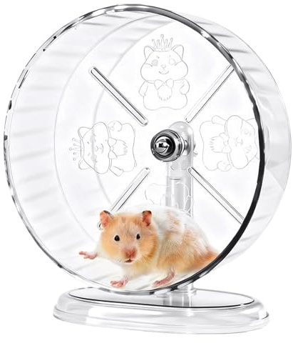 FENGCHUANG hamsterhjul tyst hamster hjul Ø 24 cm | Halkfria hjul hamster hjul springcykel hamster justerbar stående hamster hjul för dvärghamster gerbils möss små djur
