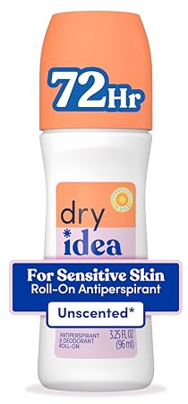 Dry Idea Unscented Roll On Deodorant & Antiperspirant for Women - Hypoallergenic for Sensitive Skin, 2X Longer Sweat Protection*, 72Hr Odor Protection, Womens Deodorant, 3.25oz