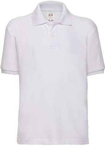 Fruit of the Loom Kinder Polo Shirt, Kurzarm (3-4 Jahre) (Weiß)