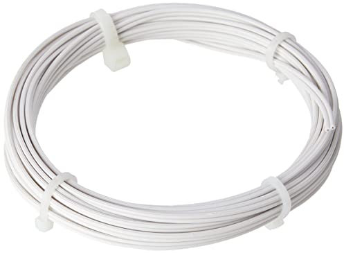 Merriway BH01470 2-Core Standard Figure 8 Solid Copper Thermostat Bell Wire Cable, Door Bell Intercom Phone Entry, 0.5mm White, 5 Metres (16.5 feet)