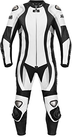 XLS Combinaison en cuir d'une pièce Noir/blanc Longue taille