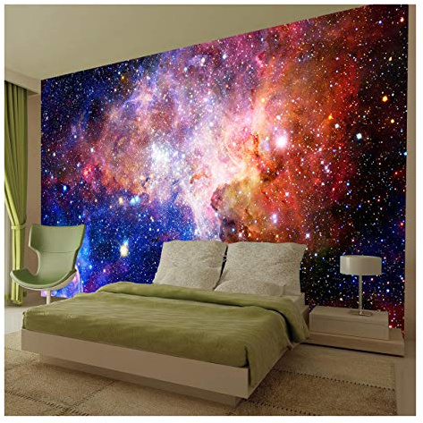 Space Galaxy Stars Planets Wallpaper Mural Photo Kids Bedroom Home Poster Decoration 325x215cm