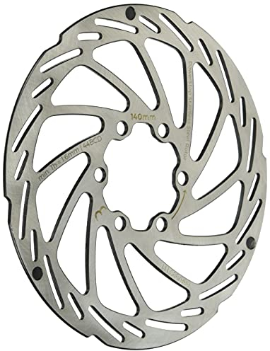 BBB Cycling Fahrrad Bremsscheibe mit 6 Schrauben Edelstahl Fahrradbremsscheibe mit Verschleißanzeige für Road Mountain E-Bikes MTB 140mm PowerStop BBS-111, Silber