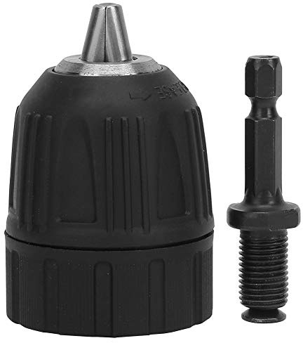 0.8-10mm 3/8-24UNF Kit de portabrocas, carcasa de plástico Portabrocas eléctrico sin llave + 1/4 cabeza hexagonal Varilla de extensión de rosca 3/8