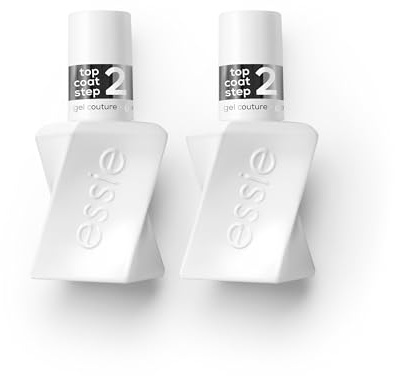 Essie Gel Couture Longwear Top Coat Duo Set, Glossy High Shine Chip-Resistant Gel-Like Top Coat, Gifts For Women And Men, 0.92 Fl Oz