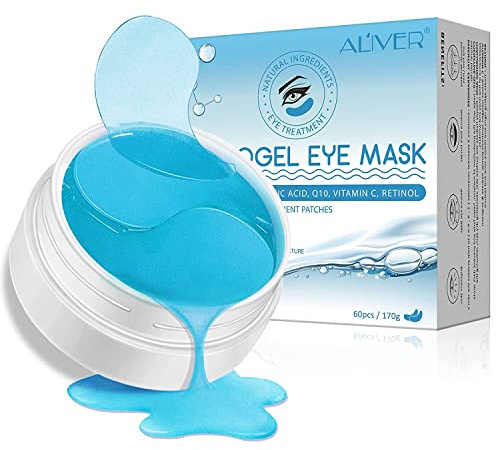 Collagène Patch Yeux,30 pairs -Masque pour Les Yeux pour Dickles,Hydratant Masque Yeux,Anti-age, Anti-rides Masque de Soin Yeux,Réduit Poches,Rides (bleu)