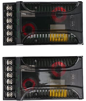 2Pcs Car Audio Passive Frequenzweiche, 2 Wege Car Audio Crossover Überstromschutz Universal Wärmeableitung Lautsprecher Frequenzteiler