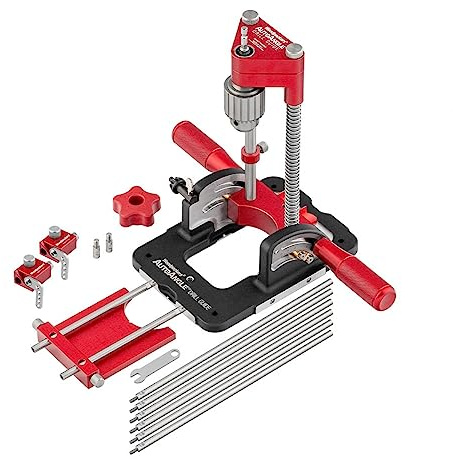 Woodpeckers AutoAngle - Guía de taladro de lujo, la guía de taladro portátil definitiva, perforación en ángulo de vertical a 40°