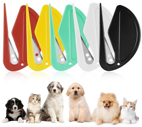 5 Stücke Entfilzungsmesser Katze, Grooming Knife Bunt, Entfilzungskamm für Hunde Multifunktion, Knotenkamm für Katzen, für Entfernt Verfilzungen und Haarausfall