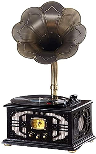 ROLTIN Tocadiscos Vintage Retro Clásico Gramófono Reproductor de Discos de Vinilo Forma de fonógrafo Sistema de Sonido de Altavoz estéreo