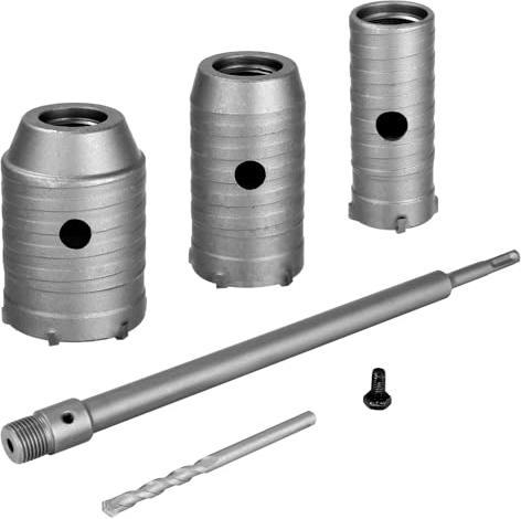 Juego de Brocas Hormigon Con 350 mm es SDS Plus Mango Barra de Conexión con 30 40 50 mm Corona Hormigon para Perforar Agujeros en Bloques de Hormigón Cemento Paredes de Piedra