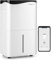 FANTASK 4 Modi Bautrockner 50L/Tag mit 24H Timer, Smart Luftentfeuchter mit LED-Anzige & Ventilator, 5L Wassertank & Ablaufschlauch, Raumgröße ca. 250m³, Weiß + Schwarz