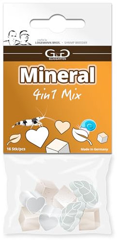 GlasGarten Mineral Mix | 16 STK. – Ergänzungsfutter/Mineralfutter für Ziergarnelen, Schnecken & Krebse, aus 100% natürlichen Zutaten mit Proteinen, Vitaminen, Eisen UVM.
