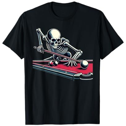 Skelett spielt Billard Halloween Billard Pool Snooker T-Shirt