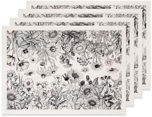 SUPERDANT 4 Pezzi Carta Trasferimento Sottosmalto Motivo Floreale Selvatico per Ceramica Adesivi Decorativi Naturali Decalcomanie per Smaltatura Carta Decalque con Fiori per Piastre in Vaso 52x37cm