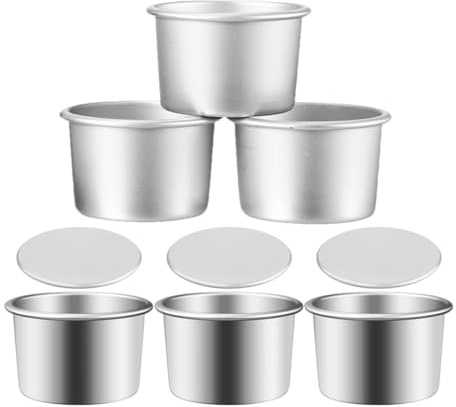 TOPPERFUN 6 pezzi Teglie Rotonde per Torta in Alluminio con Base Estraibile Stampo Antiaderente per Cheesecake e Dessert Facili da Sformare e Pulire