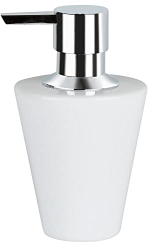 Spirella Seifenspender Max Light | mit Pumpe | Flüssigseifen-Spender | Keramik | 250ml | Langliebig und Robust | Weiß, White