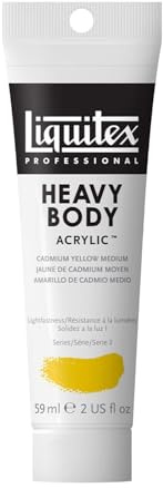 LIQUITEX 8870121 Professional Heavy Body Acrylic Paint, Cadmium Yellow Medium, 59 ml Tube