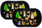 HECKBO 2X Auto Sonnenblende mit 8 Saugnäpfen - Waldtiere Tiere Motiv - 48x31cm - Auto Fenster Seitenfenster Sonnenschutz Autosonnenblende Seitenscheibe - mit Tasche - für Baby Kinder Mädchen Jungen