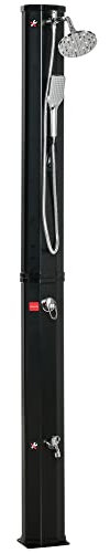 Outsunny Douche Solaire d'extérieur réservoir 35L Pression Max. 3,5 Bar - mitigeur, Grand pommeau orientable, douchette, Robinet à Pieds - Noir