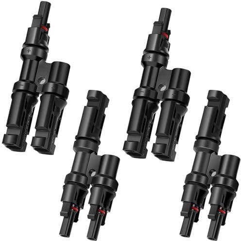 Solar Y Stecker PV Stecker Solarkabel Y-Verteiler 6mm2 für Parallelschaltung Abzweigbuchsen Solarstecker Männlich/Weiblich, IP67 Wasserdicht (2 Paar)
