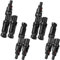 Solar Y Stecker PV Stecker Solarkabel Y-Verteiler 6mm2 für Parallelschaltung Abzweigbuchsen Solarstecker Männlich/Weiblich, IP67 Wasserdicht (2 Paar)