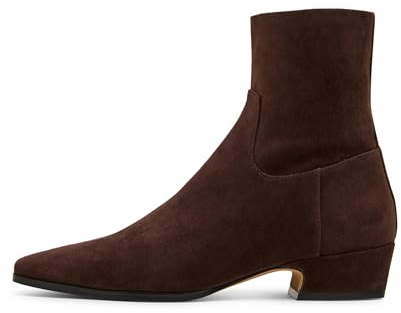 Steve Madden Women's Dusty Ankle Boot, Chocolate Brown Suede, 7