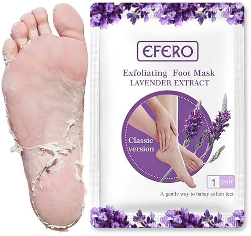 Lavendel Hornhautentferner - Feuchtigkeitsspendende Fußmaske mit Wertvollen Ölen für trockene, rissige Füße, Feuchtigkeitscreme für weiche und geschmeidige Füße - Männer Frauen, Foot Peel Mask
