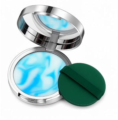 Pressed Setting Powder Oil Control Matte Finish Long Lasting – White Blue Face Powder Tone Correcting Brightening Natural Finish – Blurring Lightweight Compact Makeup