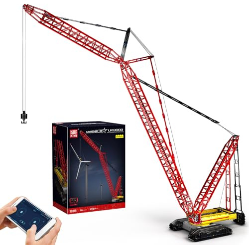 Mould King 17015 Technique Grue Klemmbausteine, 4318 pièces Télécommande Grue Jouet avec 6 Moteurs, Modèle de Grue sur Chenilles à Charge Lourde Réaliste pour Adultes