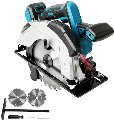 Sega circolare senza spazzole da 17,8 cm, compatibile con batteria Makita da 18 V, 5000 giri/min, 850 W, 0-45°, taglio smussato, senza fili, con luce LED (senza batteria)