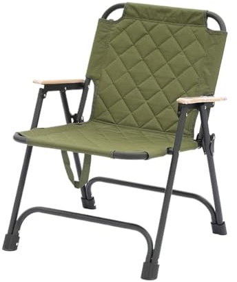 SDIUAKBV Vikbar regissörsstol lätt metall stål utomhus anpassad vikbar fiske strandstol hopfällbar camping regissörer (grön)
