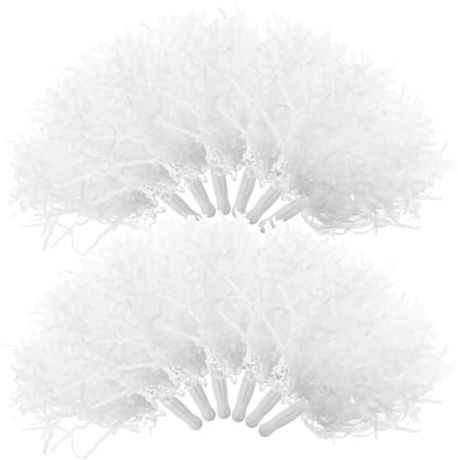 FUNOMOCYA Pompones de Animadora 24 Piezas Mango Cómodo, Accesorios para Animadoras, Flores de Mano Metálicas para Animación Deportiva y Eventos Escolares