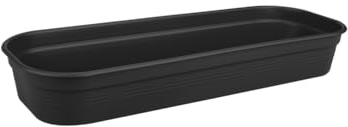 Elho Green Basics Anzucht Schale L - Lebhaft Schwarz - Drinnen & Draußen - L 19.5 x W 51.2 x H 7.5 cm