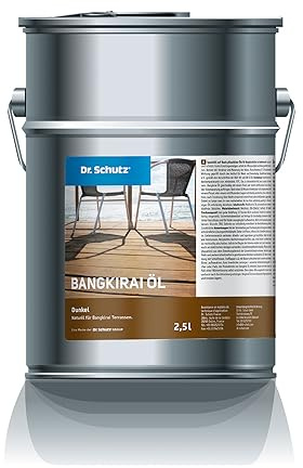 Dr. Schutz Bangkirai Öl 2,5 L | Holzöl aussen für Terrassendielen und Gartenmöbel pigmentiert im Farbton Bangkirai | naturölbasierte Holz-Imprägnierung mit Langzeitwirkung und UV-Schutz | Terrassenöl