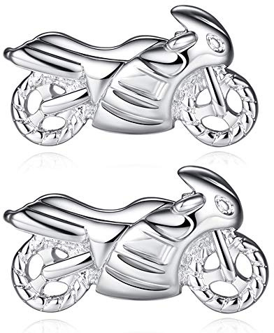 HONEY BEAR Herren Manschettenknöpfe Hochzeit Cufflink Silber Motorrad Edelstahl 1 Paar,MEHRWEG