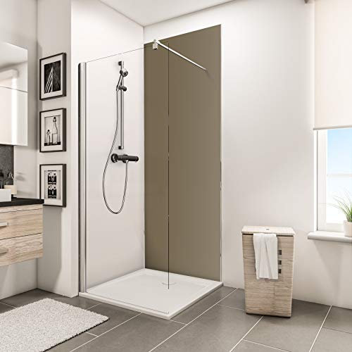 Schulte 1 panneau mural 90 x 210 cm, épaisseur 3 mm, surface 1.89 m², taupe, revêtement salle de bain douche, résistant aux rayures, livré avec adhésif double face