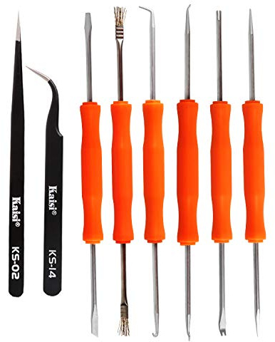Kaisiking 6 Pcs Double Sided Soldering Assist Aid Repair Tool with 2 Precision Tweezers for Electronics Repair and Soldering