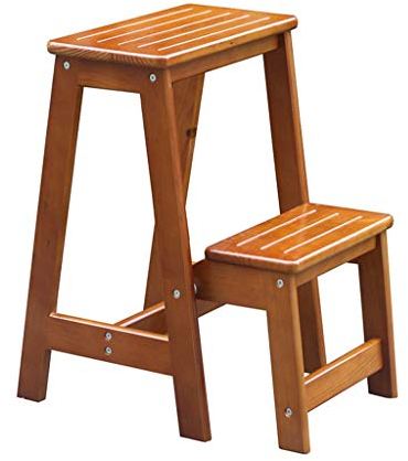 Hockerleiter klappbar Holz/Klapphocker klappstufen Holz/klappstufenleiter/Klapptritts/Stufen Tritthocker/Leiterstuhl Tritthocker klappbar/Hockerleiter Holz/Tritt- kleine Leiter/2 Schritt Hocker